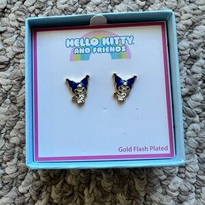 Sanrio Blue and Gold Kuromi Earrings